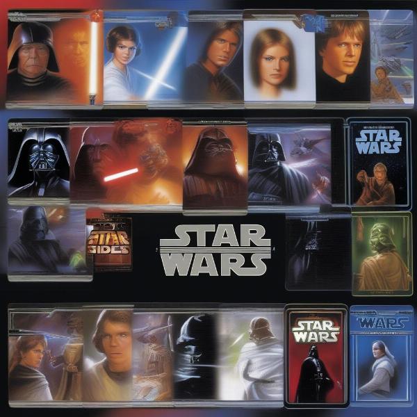 1995 Star Wars Card Game starter packs showing both Light and Dark side options