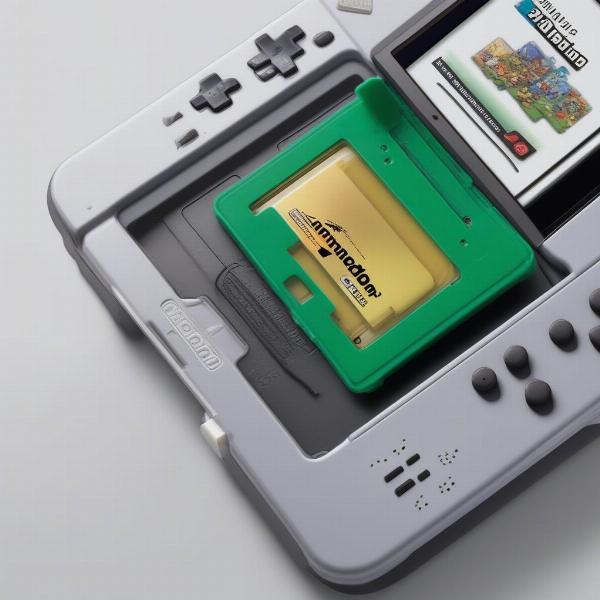 2ds cartridge slot with ds game inserted