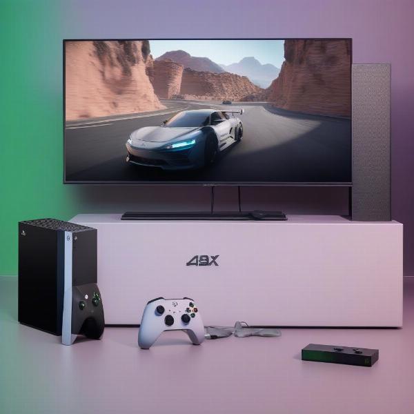 gaming setup sony a80l xbox