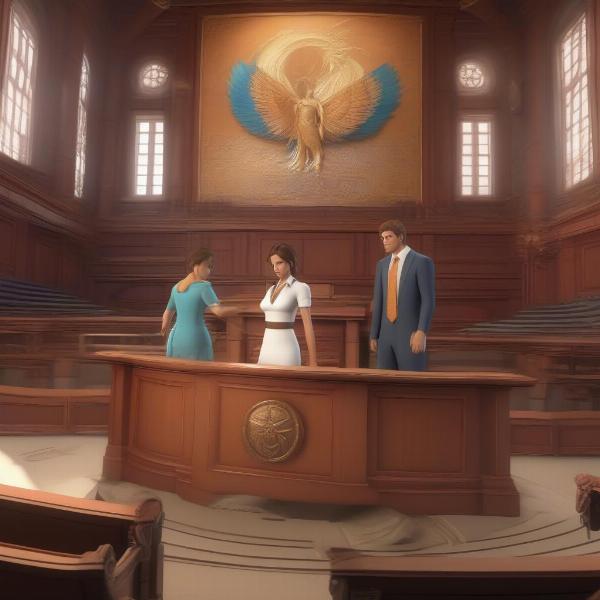 Ace Attorney Spirit of Justice with Phoenix and Athena in court