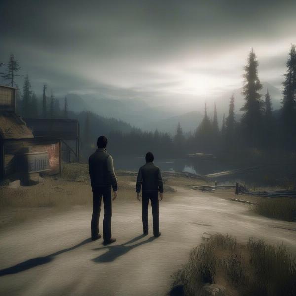 Alan Wake 2 dual protagonist gameplay with Alan and Saga