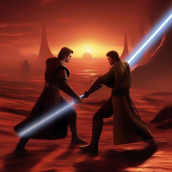 anakin and obi wan duel on mustafar