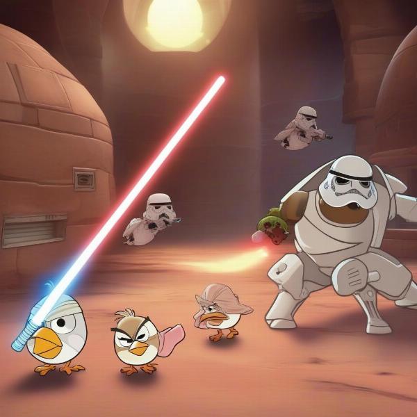 angry birds star wars ps4 gameplay showing luke skywalker