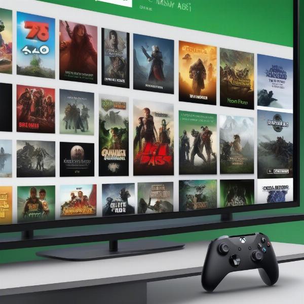 Xbox Game Pass app on Apple TV screen concept