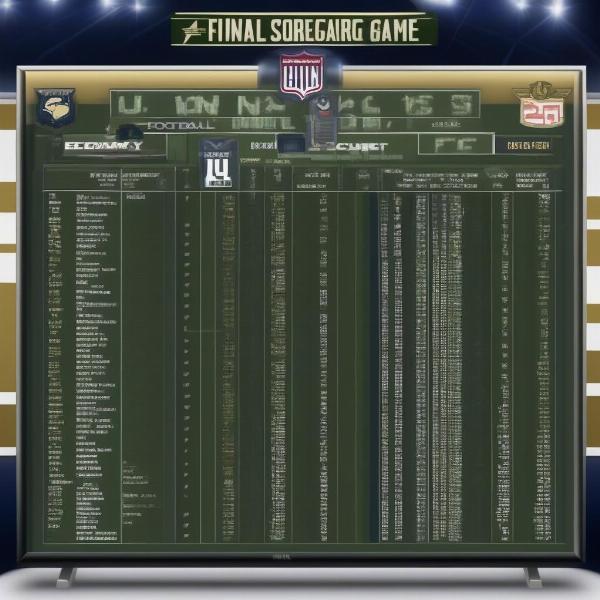 Army Navy Football Game Scoreboard Displaying the Final Score