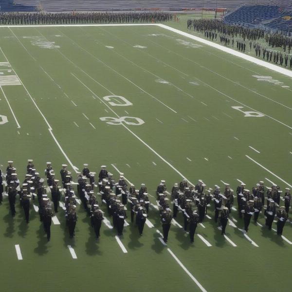 Army Navy Football Game March On Displaying the Disciplined Cadets