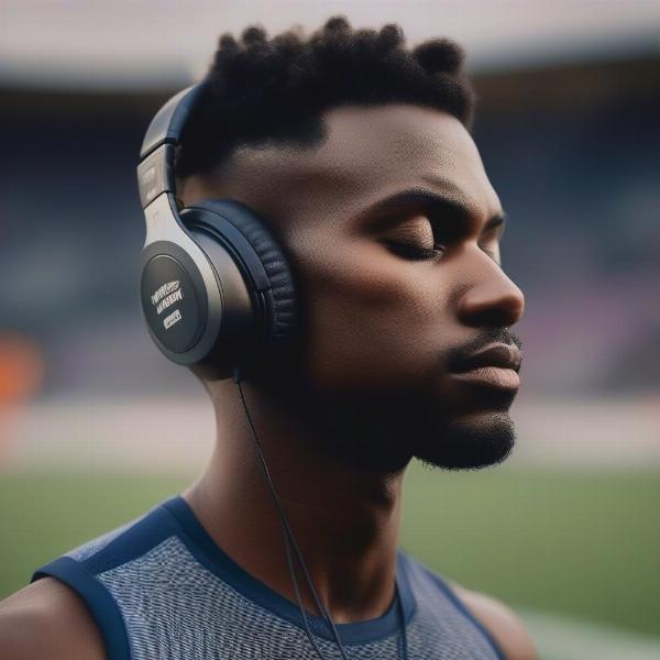 athlete listen music before game