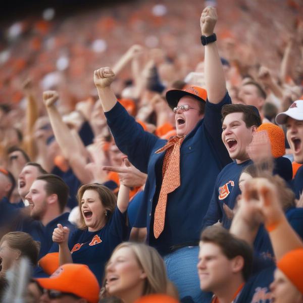 auburn fans celebrating game day