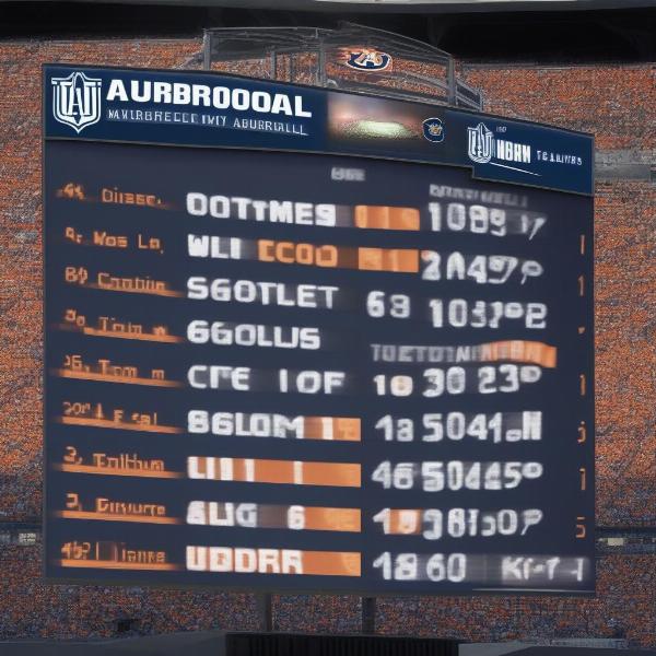 Auburn Football Game Scoreboard Results