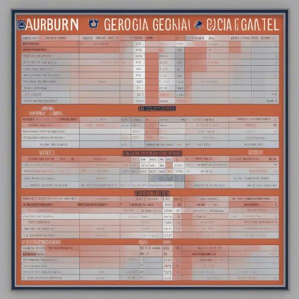 Auburn vs Georgia football schedule showing possible kickoff times and dates