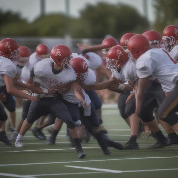 austin high football player making a tackle