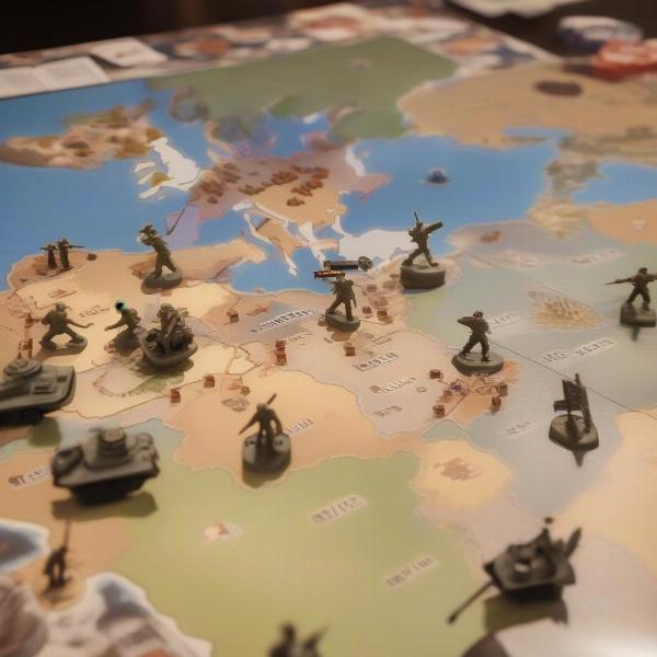 Axis & Allies board game, strategic world war simulation, players managing armies, resources