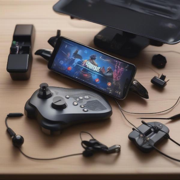 gaming setup with backbone controller on mobile