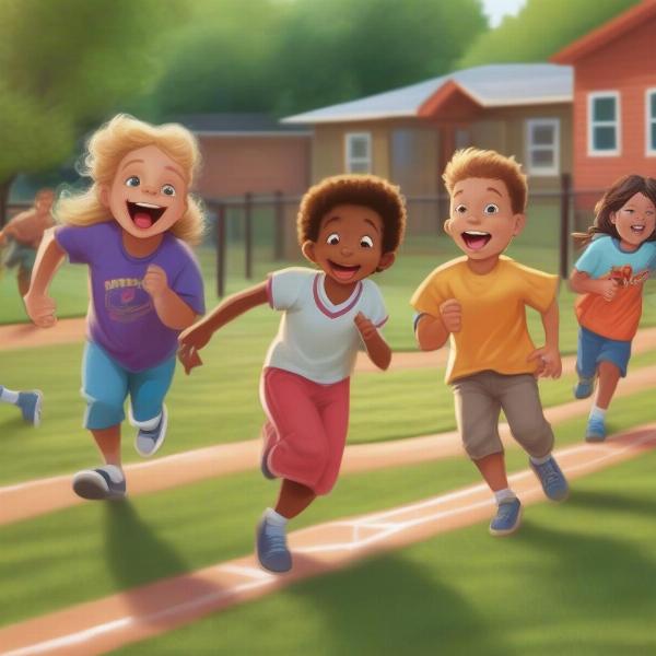 kids playing backyard baseball