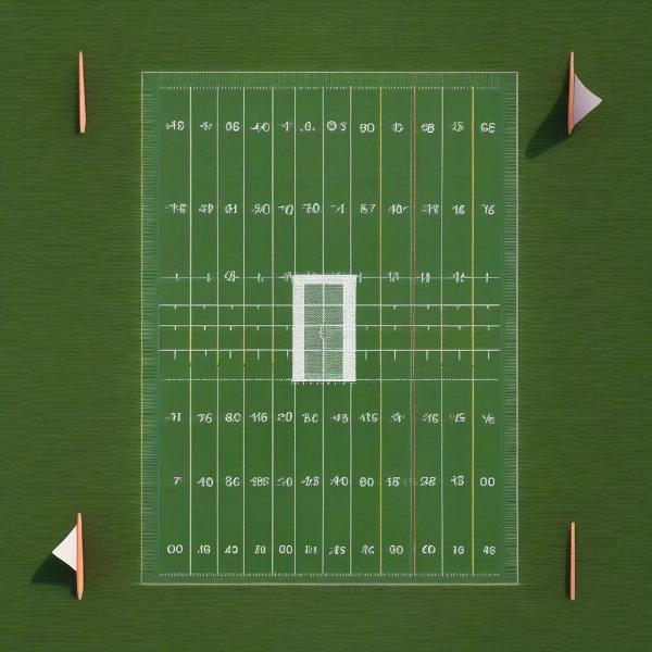 backyard football field marked with cones