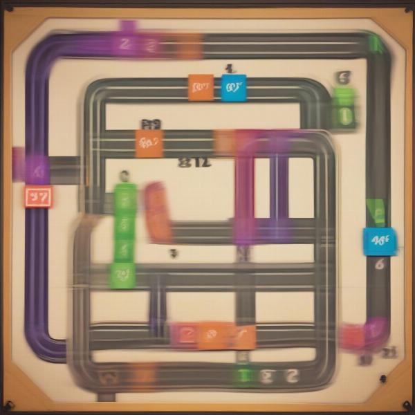 Ban co game Cant Stop voi cac cot so tu 2 den 12