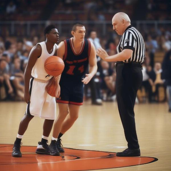 basketball player holding ball delaying game