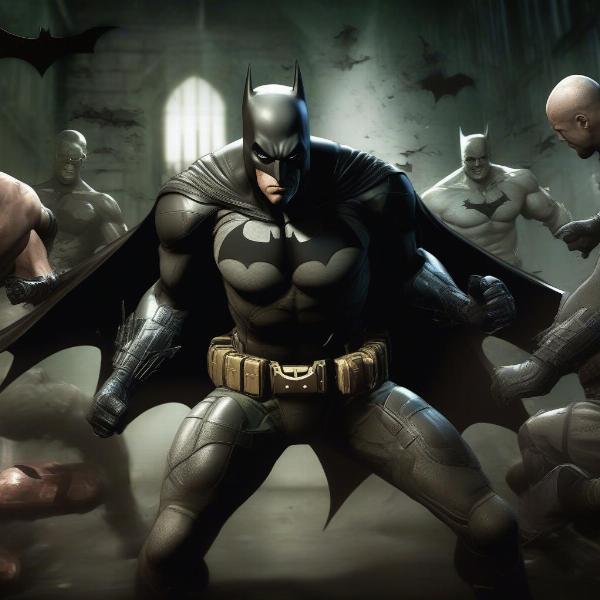 Batman engaging in combat in Arkham Asylum on Xbox One