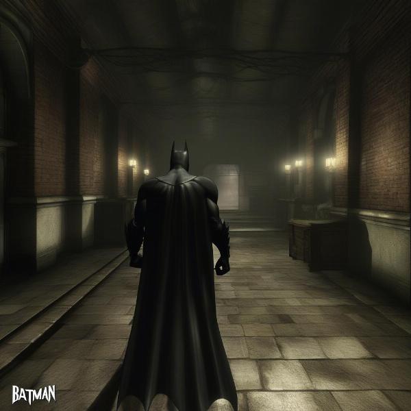 batman arkham asylum gameplay screenshot showing batman in action