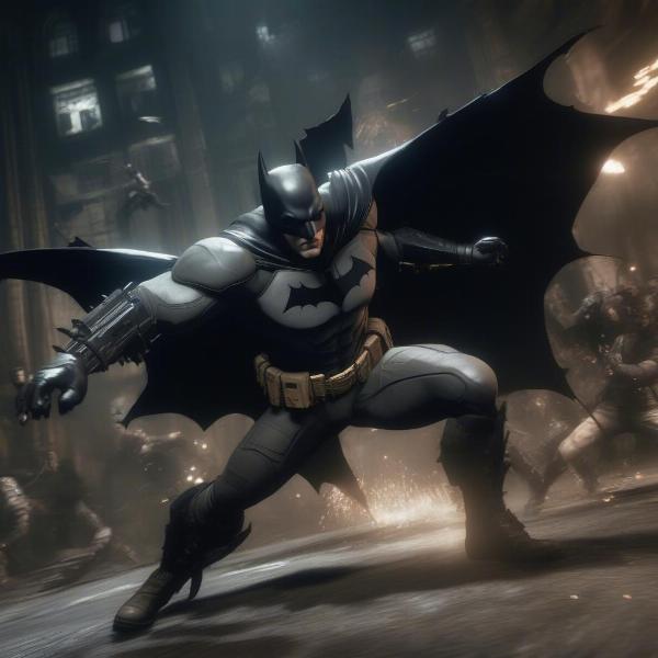 Batman Arkham game combat scene on Xbox One