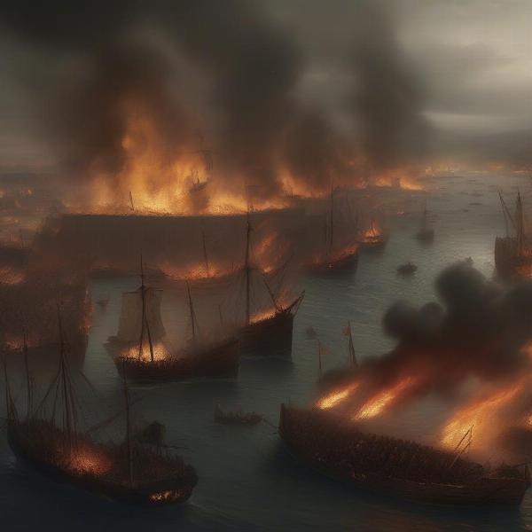 fire battle kings landing game of thrones