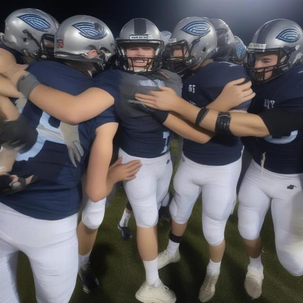 Bay Port team celebrating a victory in a game