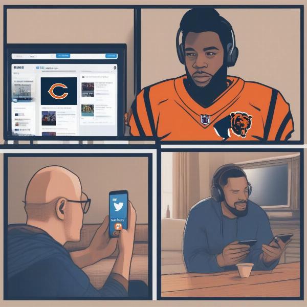 watching bears game on social media
