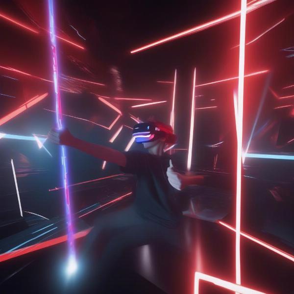 virtual reality beat saber gameplay