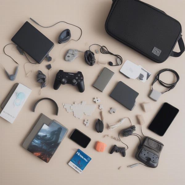 Various gaming options available to play in the car during a travel