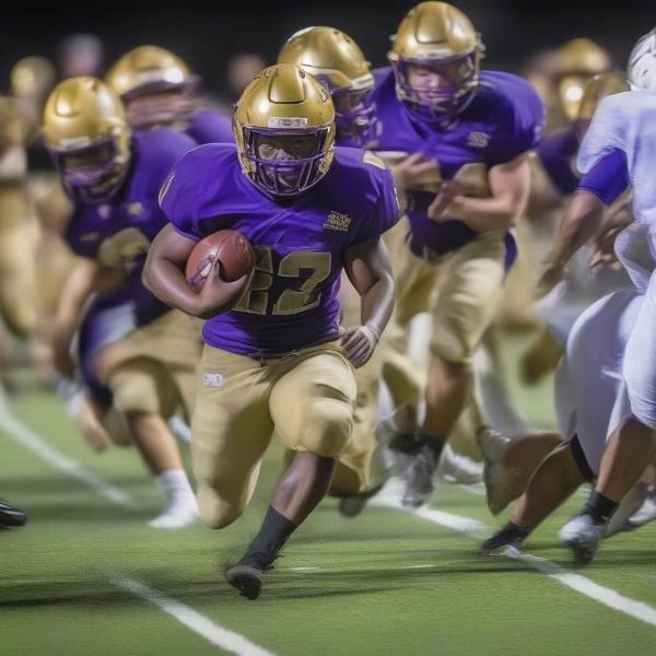 Bishop Guilfoyle running back powering through defensive line
