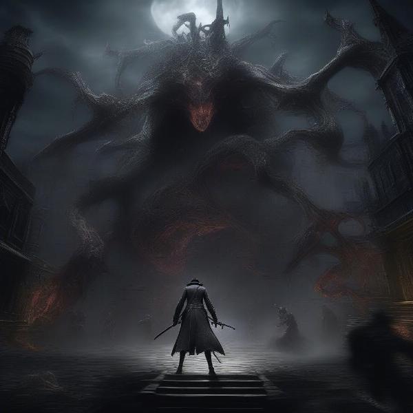 Bloodborne boss fight scenario