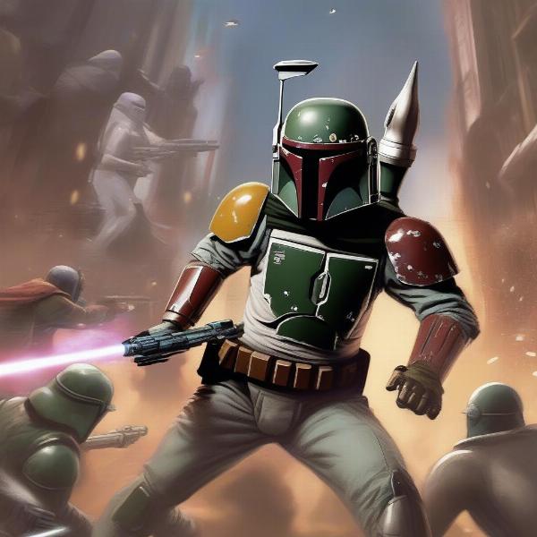Boba Fett combat mechanics in a canceled game