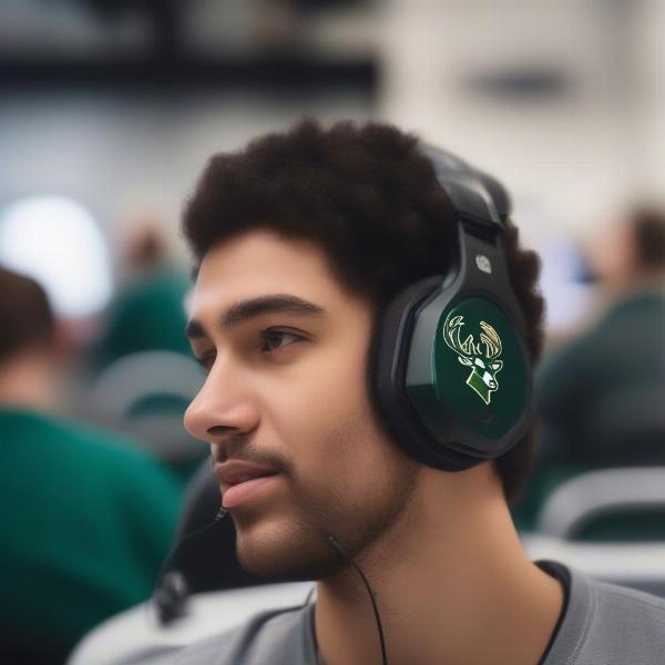 Listening to a Bucks game on the radio