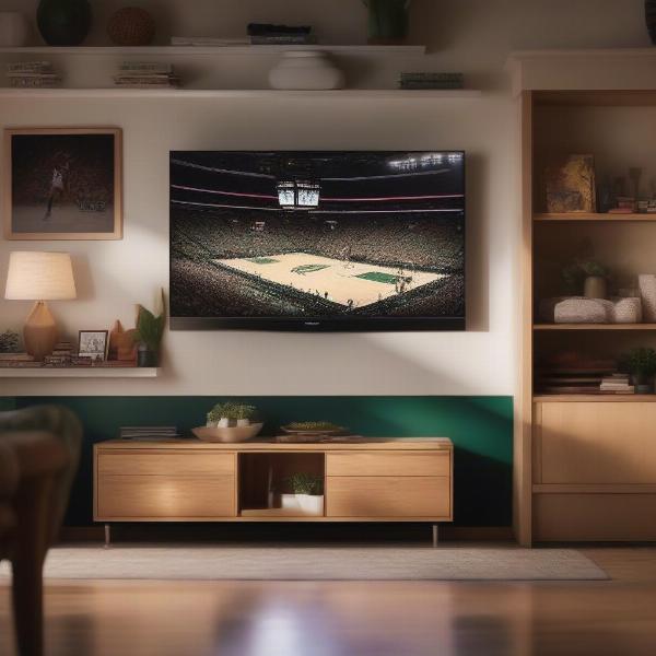 Watching the Bucks game on TV