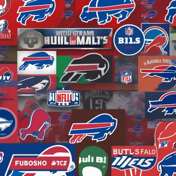 Multiple streaming service logos for watching the Buffalo Bills games