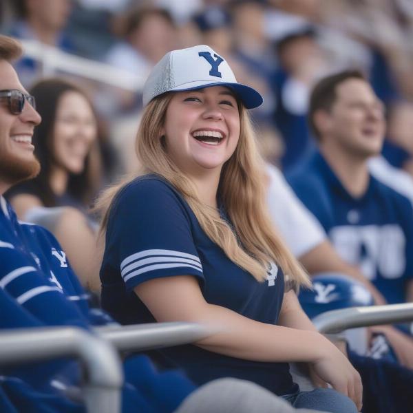BYU Football Fan Enjoying Game Day