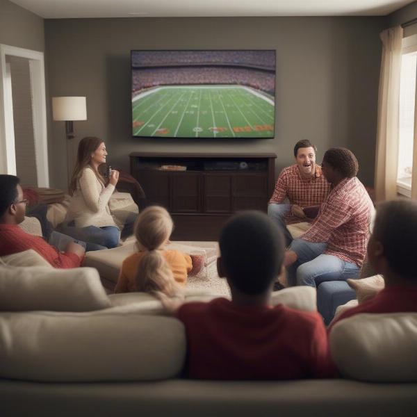 cable tv watching with sports