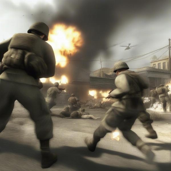 Call of Duty 2 intense gameplay on Xbox 360