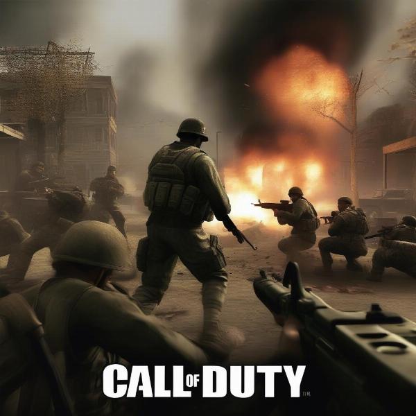 Call of Duty 3 gameplay on original Xbox, showing intense WWII combat and squad mechanics