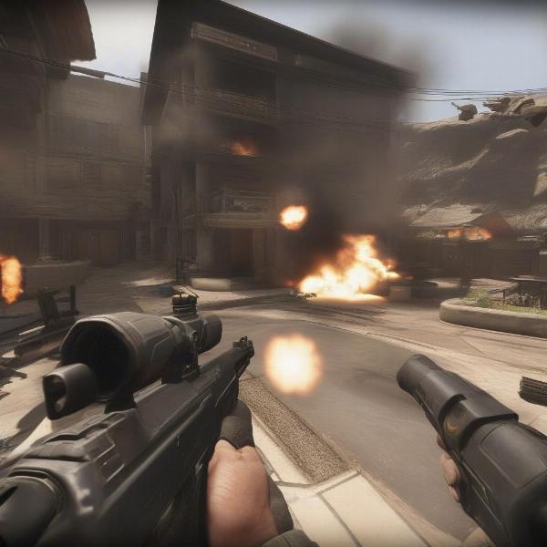Gameplay of Call of Duty Black Ops 6 beta with players engaging in combat and using modern weapons