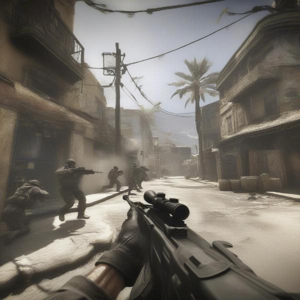 Call of Duty Ghosts gameplay on Xbox One showing first person perspective, intense combat