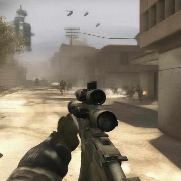 Call of Duty Modern Warfare 2 sniper action on the Xbox 360