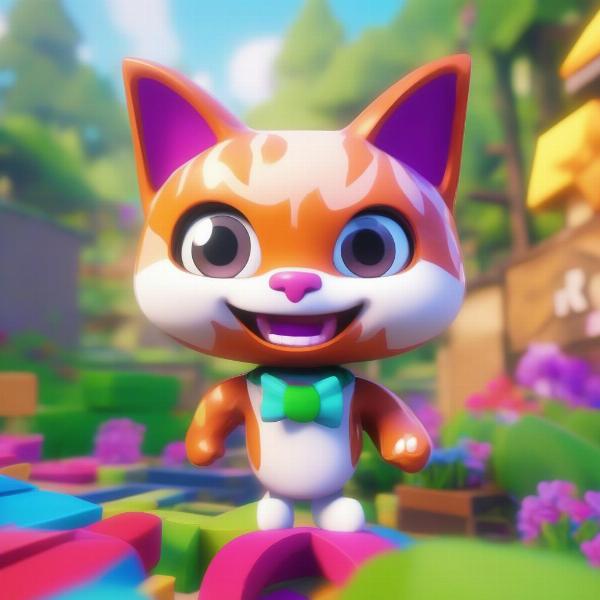 Cartoon cat Roblox game exploration