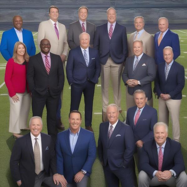 cbs football announcers team with their names and years of experience