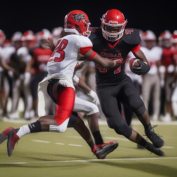 cedar hill football game in action dynamic plays