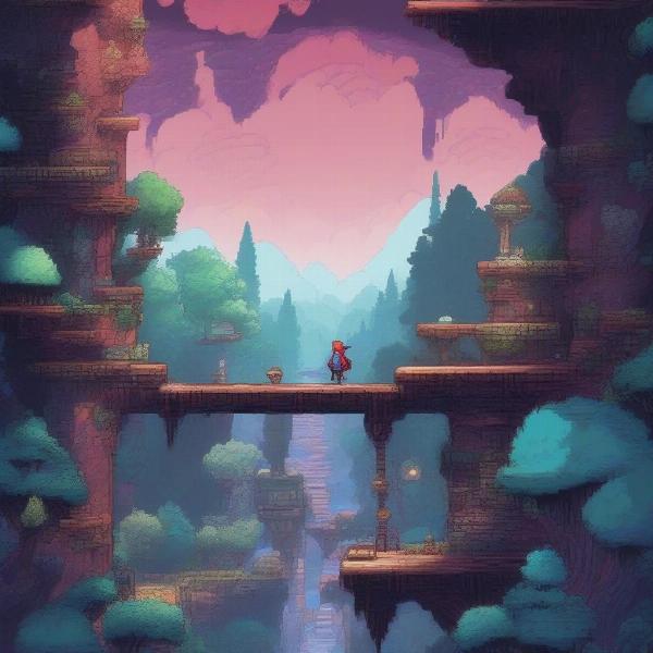 celeste platforming scene