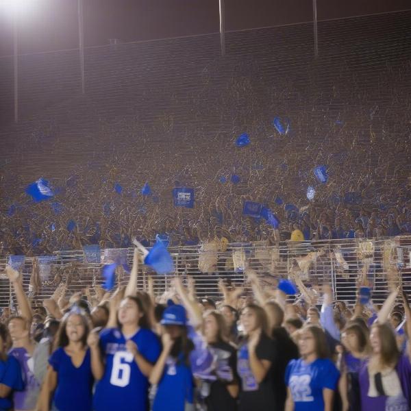 Chandler High football game fan experience with crowds cheering and engaging atmosphere