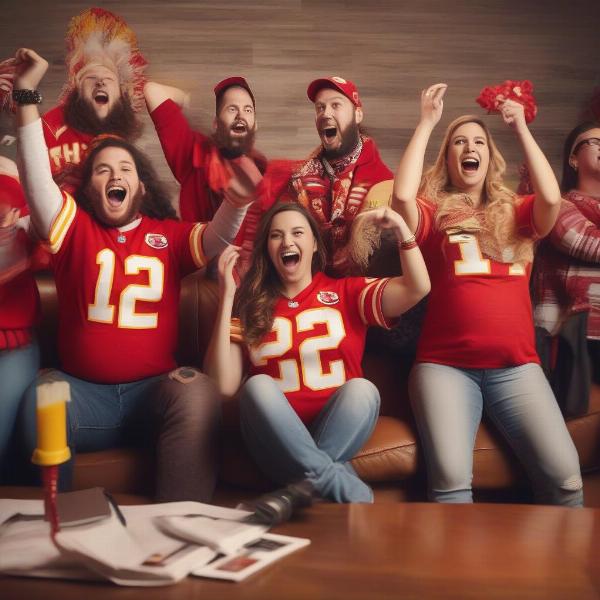 Chiefs fans excited during a game