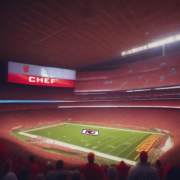 Kansas City Chiefs fans cheering during a Monday night football game