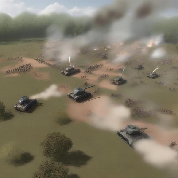 Civil War battle simulation game in action